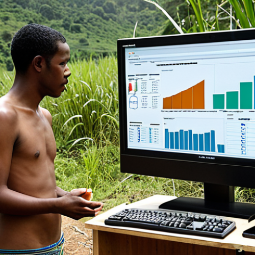 **Prompt:** A diverse team of policy researchers engaged in problem identification and data collection. One researcher is seen conducting a qualitative interview with a local community member in a vibrant, natural setting, symbolizing human stories. In the background, another researcher analyzes complex quantitative data visualizations (charts, graphs, maps) on large, transparent screens, representing statistical analysis. The scene captures the blend of traditional fieldwork and modern data processing, emphasizing both the depth of human experience and the breadth of statistical insight. The overall atmosphere is insightful and collaborative, highlighting the foundational stages of policy development.