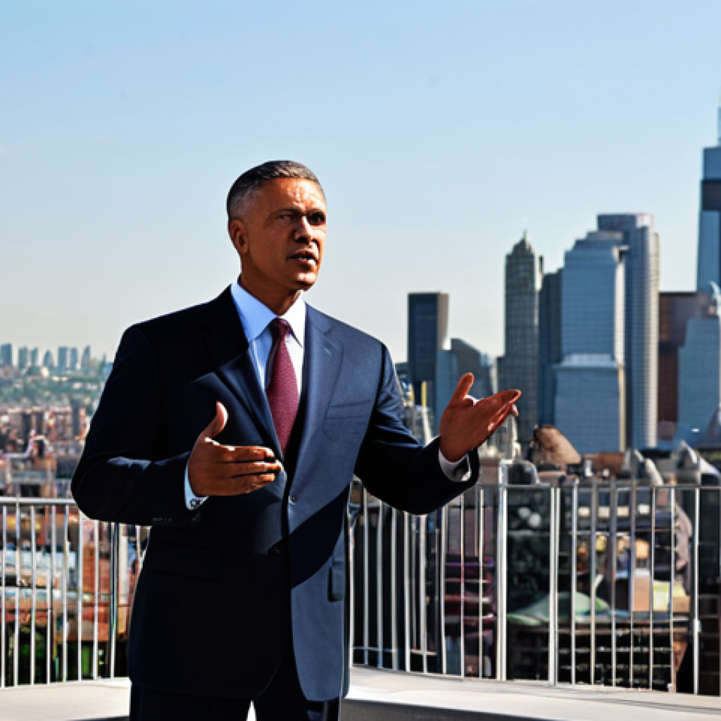 **

"A professional government leader giving a speech at a public event, fully clothed in a modest business suit, standing at a podium with a city skyline in the background, addressing a diverse crowd. Perfect anatomy, correct proportions, natural pose, well-formed hands, proper finger count, professional lighting, safe for work, appropriate content, fully clothed, professional."

**