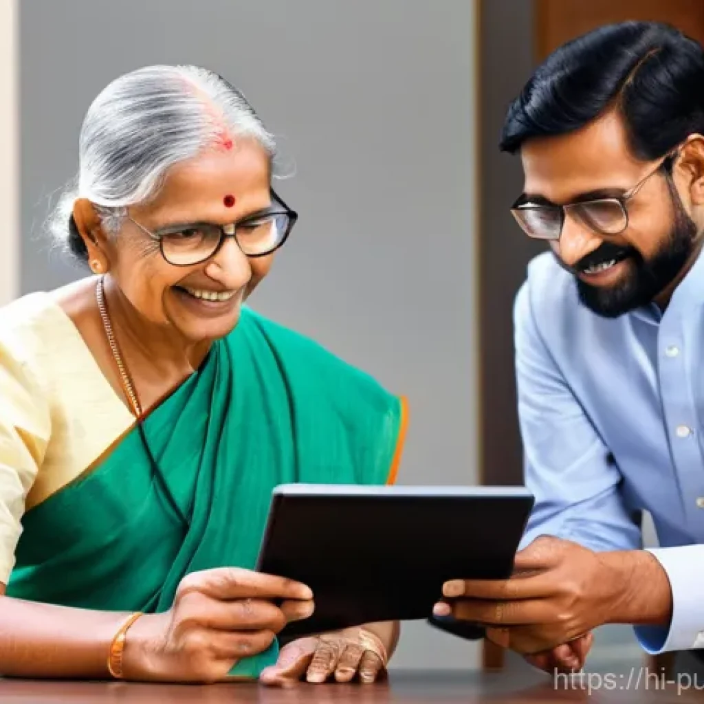 행정학에서의 리더십 이론 - **Prompt 1: Digital Governance and Trust**
"A clean and brightly lit modern Indian government of...