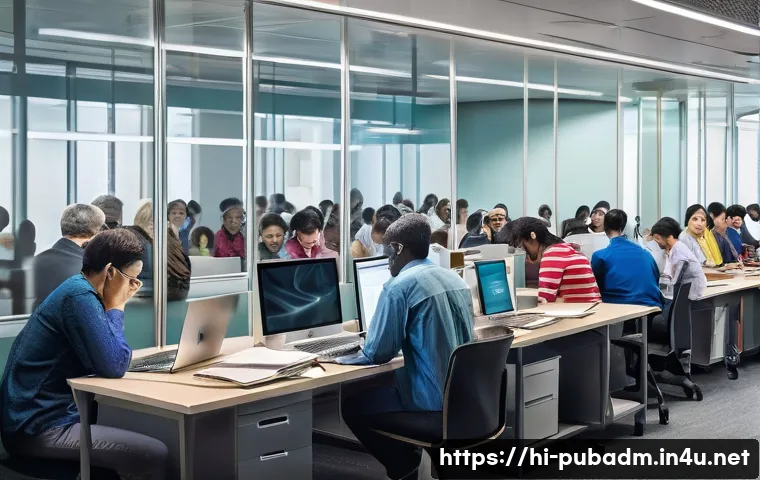 행정 혁신 이론 - **Prompt:** "A vibrant split image illustrating the transformation of government services. On the le...