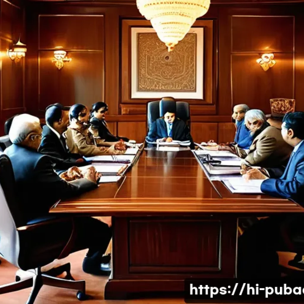 공공부문 윤리적 딜레마 - A dignified Indian government office scene featuring a diverse group of officials engaged in a serio...