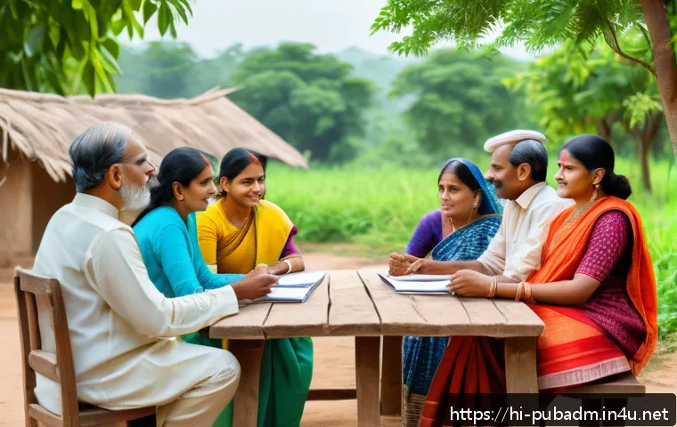 공공정책을 위한 전략적 접근 - A vibrant and detailed scene depicting a diverse group of Indian community members actively particip...